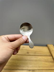 Very Rare! 304 Stainless Steel Retro Hammer Short Handle Tea Spoon British Red Caddy Spoon Tea Shovel Take Tea Ware
