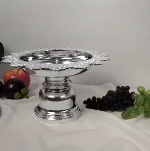 พาน 25 ซม. พานขันหมาก พานทอง พานเงิน พลาสติกเคลือบ ลายสวยคมชัด