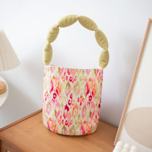 Travel Canvas Bucket Bag Handheld Ethnic Pattern Cultural Creative Water-resistant Soft Foldable Shoulderless Tourist Tote Bag