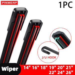 Automotive Dual Rubber Strip Wiper Universal U/J Type 14"16"18"19"20"21"22"24"26" Automotive Wiper Blade Brush Accessories