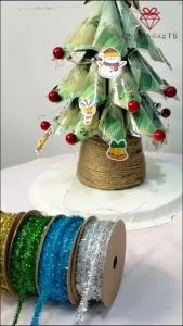 1 ROLL Pita Glitter Natal 08cm - Aksesoris Ribbon Christmas PS113