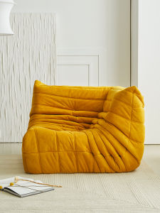 Reproduced Italian Minimalist Caterpillar Corner Sofa Lazy Sofa Living Room Velvet Fabric Can Lie Can Sleep Luxury Style