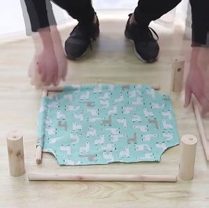 Sofia Wooden Pet Bed Detachable Portable Washable Dog Mat Sleeping Bed Waterproof Pet Bed Suitable for Cats and Small Dogs