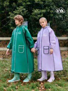 Waterproof School-use Kids Raincoat with Backpack Access