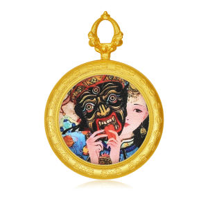 Tangka Pendant Tibetan Buddhism Necklace Titanium Steel