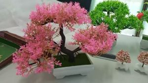 CÂY DỨA MAY MẮN TÀI LỘC [Kèm Chậu]- Hoa giả trang trí để bàn làm chậu bông để bàn Cây xanh mát nhà
