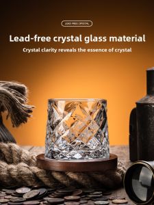 BOANG | Stress Relief Rotating Whisky Glass Set Crystal Glass