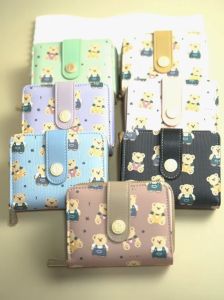 BAELLERRY N5584 Dompet Wanita Lipat Bahan Kulit PU Motif Teddy Bear Leather Premium BAEOS