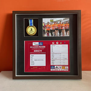 Marathon Medal Display Frame Sports Gold Medal Wall Hanging Hollow out Picture Frame Modern Simple Style Rectangle Density Board