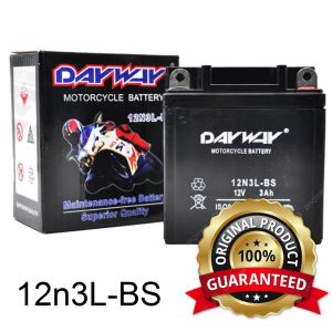 RUSI WAVE BATTERY DAYWAY | 12n3L-BL DAYWAY MOTORCYCLE BATTERY | MAINTENANCE-FREE | YOUR BATTERY YOUR CHOICE