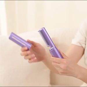 Aksesoris Perawatan Rambut Sikat pelurus rambut tanpa kabel 50HZ 45W 2-in-1 Anti-melepuh sikat USB dapat diisi ulang 3D perawatan rambut sisir lapisan keramik pelindung rambut