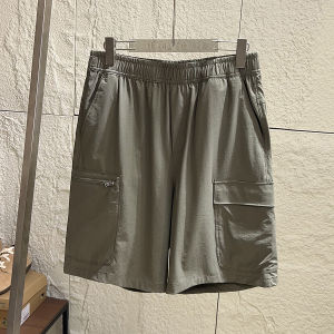 Quần Short Nam Mùa Hè Ngoài Trời Thoáng Khí Thường Ngày Năm Điểm Vải Da Báo Lạnh Cảm Giác Chất Liệu Lụa Băng Quần Short Nam