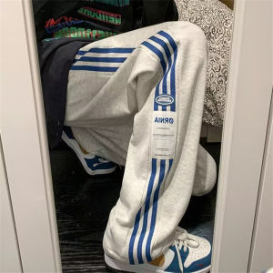 Heavyweight Large Size Loose Fit Straight Leg Fleece Lined Casual Trousers for Men Autumn Winter Fashion Trend Brand LinziYong