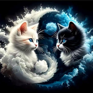 DIY Printed Cross Stitch Kit Tai Chi Cat New Arrival Needlework 11ct Embroidery Animal Home Decoration
