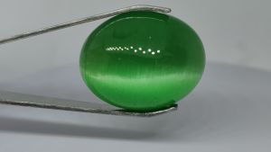 Natural Green Brazil Chrysoberyl Cats Eye 65.30 Cts. Cabochon Loose Gemstone