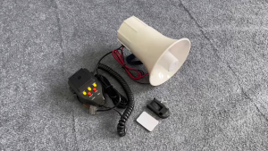 Bộ loa còi báo động Police màu trắng loại tốt 3 chức năng