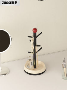 ตู้เก็บของแบบหมุนได้ สไตล์ครีม โชว์กระเป๋าสตางค์ ตู้เก็บของในช่องทางเข้าบ้าน ตู้เก็บของบนโต๊ะทำงาน รูปผ้าเช็ดหน้า รูปหิน รูปดอกไม้ วัสดุพลาสติก