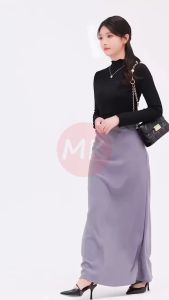 MK women long skirt Dania Cotton Blend Elastic A Line Skirt Perempuan [S5/325]