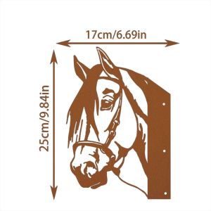 CIFbuy | CIFBUY Iron Wall Art Horse Shape Metal Sculpture Plaque Home Garden Fence Decor Ornament Accent
