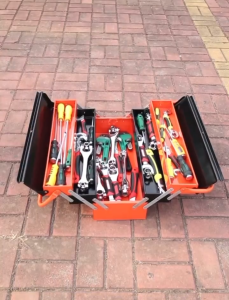 HOL Stainless Steel Toolbox Storage Box Multi-Layer Folding Box Car Electrician Storage Large Folding Suitcase Portable Storage Box