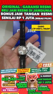 CASIO ORIGINAL - CASIO LTP-V001L-7B - WOMEN - Hitam - Kulit - Jam dunia JD18ST