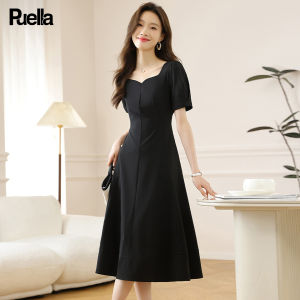 puella | French Chic Audrey Hepburn Style Black Fitted Dress