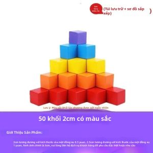 EELHOE | Hình Dạng Bé Đồ Chơi Học Tập Màu Sắc Khối Xây Dựng Bằng Gỗ Nhiều Màu Sắc 30/50/100 Chiếc Xếp Hình Vuông Gỗ Đồ Chơi Giáo Dục Cho Trẻ Em