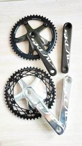 SKEACE Hollowtech Crankset Fixie Crank Single Speed Fixed Gear Bike Parts Track Racing Bicycle Chainring 48T 165mm 144BCD