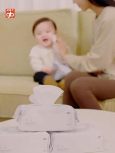 ผ้าเช็ดทำความสะอาดนมแพะสำหรับเด็กทารกด้วยมือและใบหน้า Gb ไม่มีสารเรืองแสงและฟอร์มาลดีไฮด์12แพ็ค (รวม960ผ้าเช็ดทำความสะอาด)