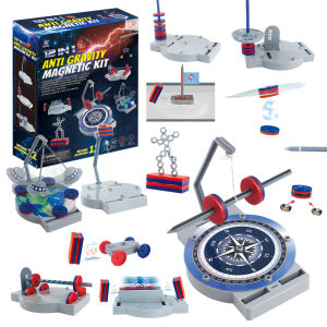 12-in-1 Magnetic STEM Science Kit for Primary School Kids | Maglev Lunar Rover & Anti-Gravity Physics Experiments | Educational Toys Ages 8-12 | Learn Compass Magnetic Poles Robot Car | 12 Projects with UFO & Magnetic Attraction