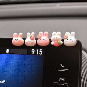 Cute Rabbit Car Decoration Cute Cartoon Doll Car Ornament Car Central Control Display Screen Free Stickers Decorative Sticker