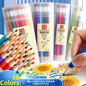 Eraserable Retractable Color Pencils Set 36 Colors