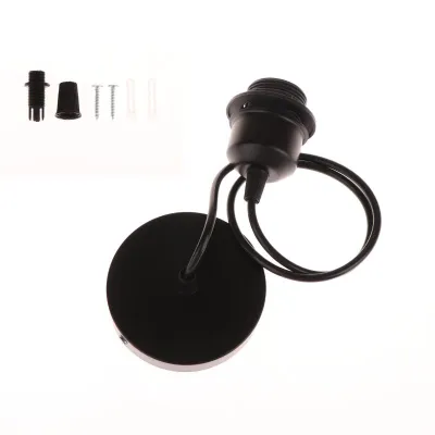 1 Set Nordic Half Teeth Lampshade Base Vintage E27 Hanging Lamp Holders With 0.8/1/1.2/1.5M Cable Ceiling Lamp Holder Socket