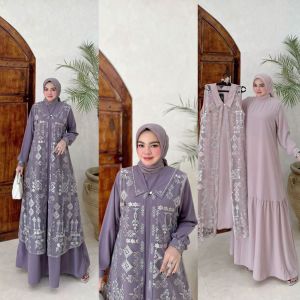 DRESS GAMIS OUTER MODE MELODI 2 IN1 TERBARU BY FAYOLA 100%ASLI REAL