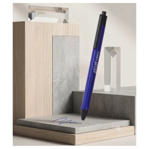 Retractable 0.7mm Pen Quick Dry Waterproof Refillable Blue Red Ink Writing Pen