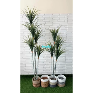 Pohon Plastik Tanaman Artificial Pandan Bali Lancip Hijau T140 & T180 Latex Cover Pot Seagrass Dekorasi Kantor Hiasan Ruangan