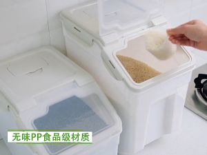 ถังใส่อาหารแมว กล่องเก็บอาหารสุนัข กล่องใส่อาหารแมว ป้องกันแมลง กันความชื้น และกันน้ำ ถังใส่อาหารสัตว์เลี้ยง มีล้อเลื่อน เคลื่อนย้ายง่าย ซีลสองชั้น