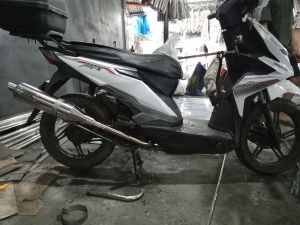 HONDA BEAT 110 F I EVO POWER PIPE WITH COMPLETE SET BRACKETCLAMPSPRINGCANISTER AND STRAIGHT ELBO