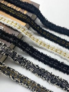 เสื้อผ้า DIY ทำมือ ขอบลูกไม้ทองแดง ทองเหลือง แถบコード ขอบลูกไม้ ด้านข้าง ขอบเสื้อผ้า วัสดุเสริม อุปกรณ์เย็บปะติดปะต่อ