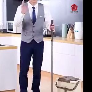 Flat Floor Mop And Bucket Set With Two Washable Pads