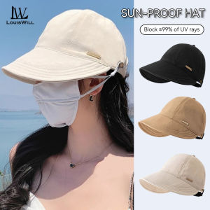 LouisWill Women Sun Cap Fisherman Hat Hat Quick Dry Sun Visor Cap Can Hang a Mask Can Tie Ponytails Beach Cap Sun Protection Cap UV Protection for Summer Outdoor Travel