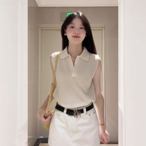 chaqi | New Style Korean Pure Color Sleeveless Collar Pullover Knit Vest