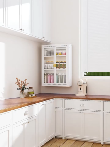 LifeStow Acrylic Wall Mounted Storage Cabinet Bathroom Waterproof Storage Cabinet with Door Kitchen Cupboard Storage Cabinet