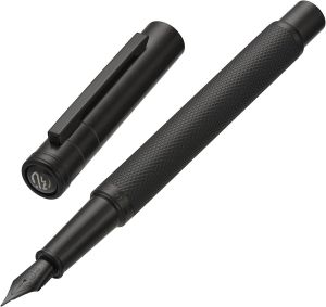 Matte Black Forest fountain pen extra-fine 0.38mm nib classic design comes with an ink converter and metal pen case set.