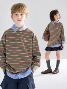 MUCMUKN | Spring New Pure Cotton Layered Stripe Long Sleeve T-Shirts for Children