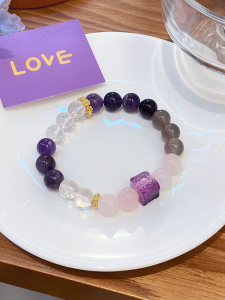 New Chinese Style Ethnic Wind Purple Clouds East Come Crystal Bracelet Simple Design Lutai Eight Directions Wealth Bracelets Women Gifts