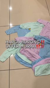 NEWBORN BABY SHIRT & PANT 1 SET 6X BAJU & 6X SELUAR PLAIN DESIGN COTTON/BAJU BABY SET MURAH/BAJU BAYI COTTON READY STOCK