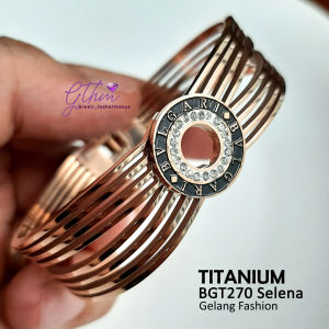 Gelang Titanium Selena Tampil Mewah dan Elegan Cocok dipakai pesta kondangan Kado hadiah Perhiasan fashion Import Premium Anti Luntur bgt270