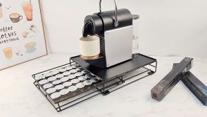 40 cups Coffee capsules Holder Metal coffee pod stand Drawer type Storage rack Shelves Nespresso container Organizer