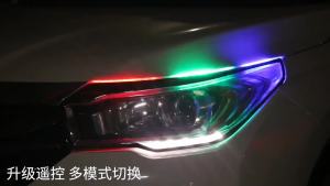 2pcs LED Car RGB Daytime Running Lights APP/Remote Control DRL Symphony Flowing Turn Signal Strip Headlight Waterproof 12V